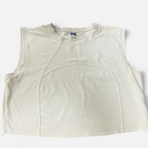Old Navy Cream Ribbed Sleeveless Crop Tank